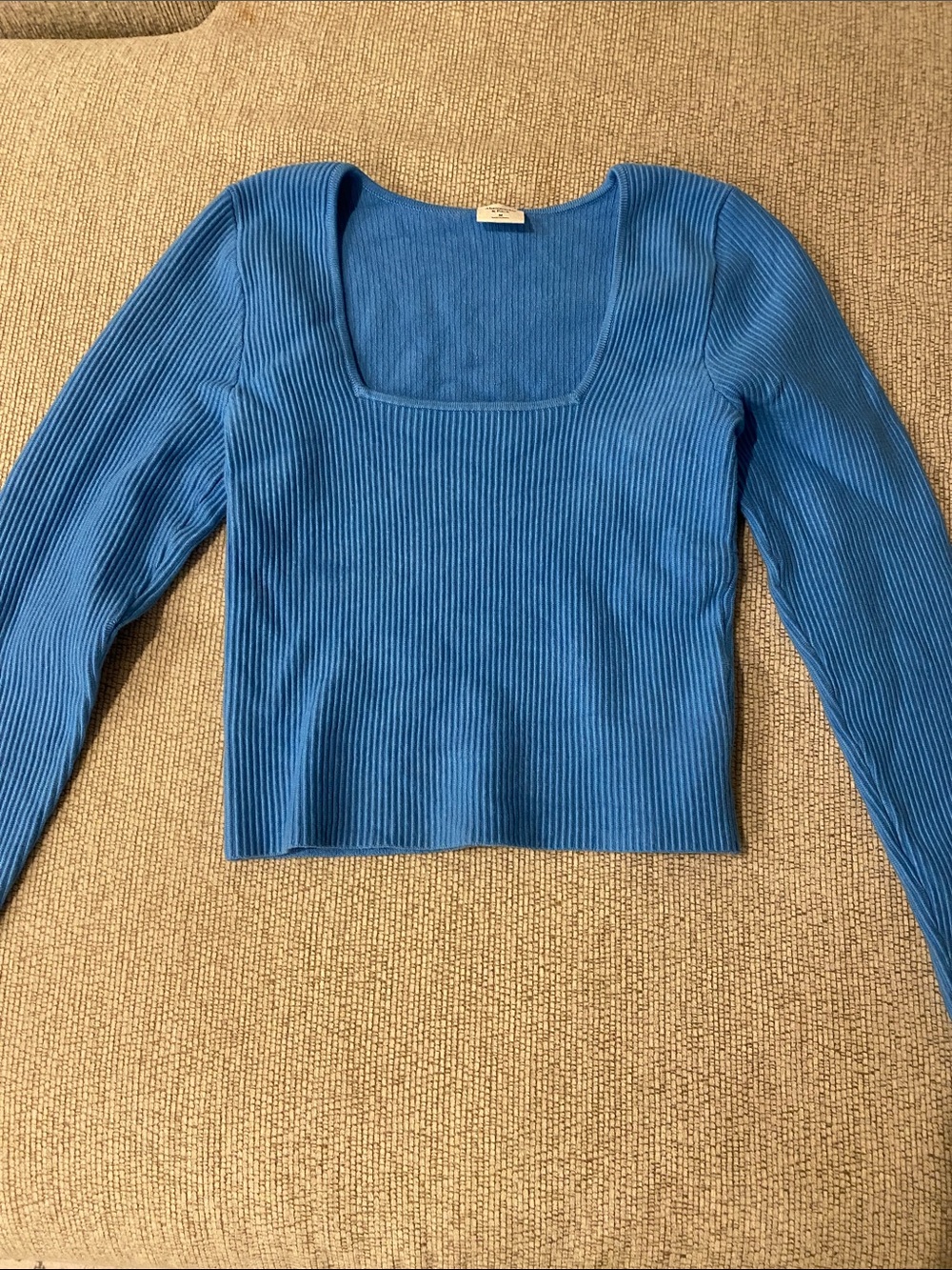 Abercrombie & Fitch Bright Blue Ribbed Long Sleeve Top